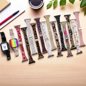 Slim Resin Apple Watch Band: Elegant iWatch Strap with Stainless Steel Clasp