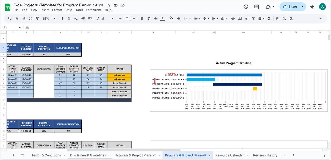 Excel Projects - Program Planning & Tracking Template - Monthly ...