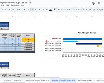 Proyectos de Excel - Plantilla de planificación y seguimiento de programas - Suscripción mensual