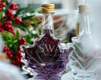 Confezione da 10 bottiglie di vetro vuote a forma di acero da 50 ml
