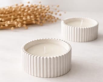 Confezione da 10 - Barattoli decorativi in pietra per candele, bomboniere