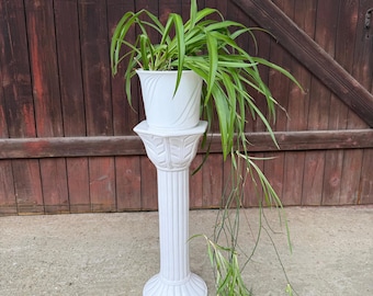 Columna floral vintage de los años 70, mesa para plantas, soporte para plantas, columna, soporte para flores, taburete