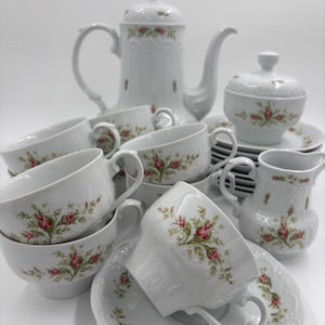 Mitterteich Bavaria Porcelain Tea Service – Vintage, Rose Decor, Classic, c. 1950–1970s