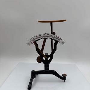Antique Cast Iron Letter Scale, Celluloid Platform Postal Balance – Functional Vintage Office Desk Item