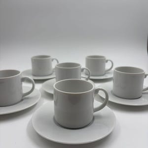 Seltmann Weiden Mokkatassen Set weiß klassisch 6 Tassen mit Untertassen