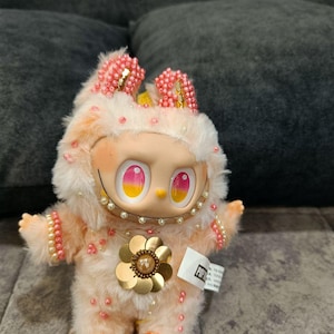 Handmade Beaded Labubu Plush Doll: Kawaii Fantasy Creature