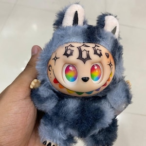 Secret Labubu Plush with Tattoo Design, Custom Designer Art Toy, Kawaii Collectible, Limited Edition