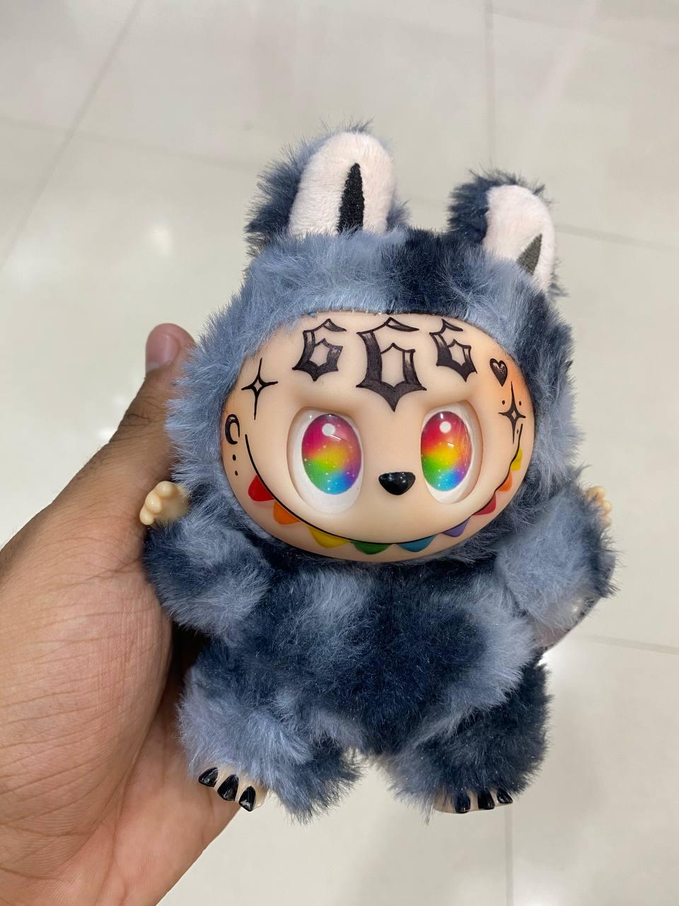 Rare Labubu Plush: Hand-painted Tattooed Fantasy Collectible Black ...