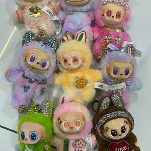 Custom Labubu Figure – Hand-Painted Labubu – Unique Designer Toy – Fantasy Collectible Gift - Diamond Labubu - Labubu Plush Doll (Blind Box)