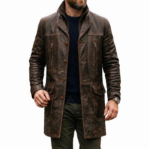 Vintage Leather Car Coat - Etsy Australia