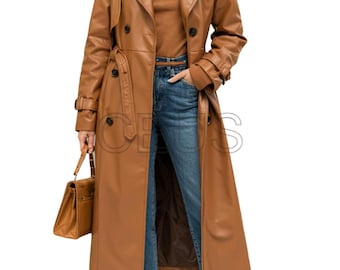 Handmade Womens Distressed Faux Leather Trench Coat: Steampunk Duster, Halloween Coat