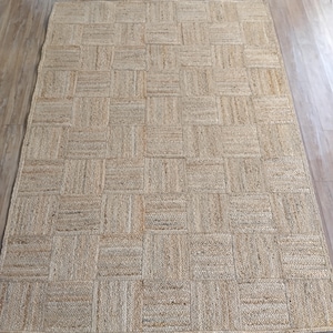 Handmade Jute Area Rug: Braided Farmhouse Boho Carpet