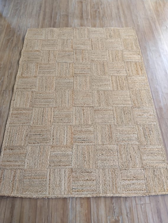 Boho Handmade Jute Rug | Braided Area Carpet for Farmhouse