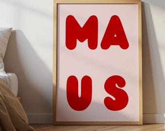 Póster de ratón, póster rosa, póster femenino, arte de pared, póster digital, retro, arte de pared, decoración, mural, sonrisa, regalo, romántico, dulce