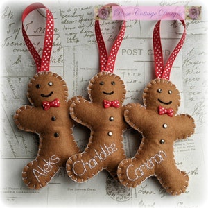 Personalisierte Filz Lebkuchen Mann Ornament