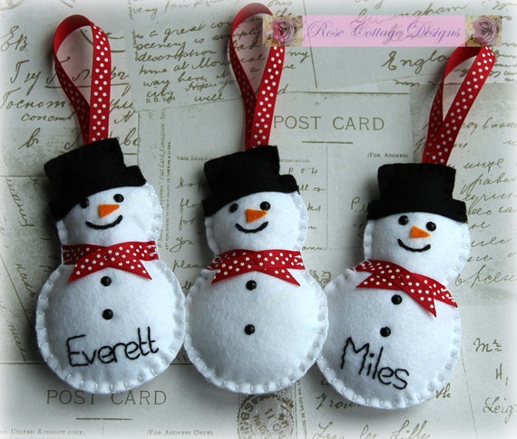 Felt Snowman Christmas Tree Ornaments Australia