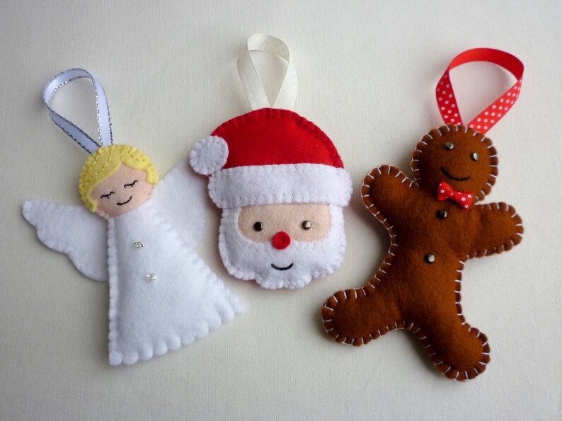 Selection of Handmade Felt Christmas Ornaments  Etsy