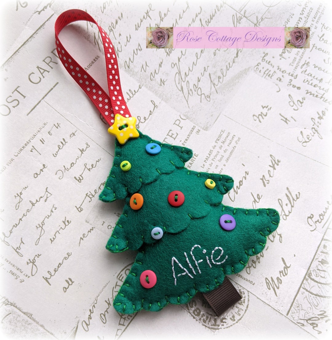 Personalised Felt Christmas Tree Ornament Etsy
