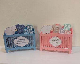 New Baby Pop Up Crib Card