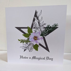 Magical Day Pagan Style Pentagram Greetings Card