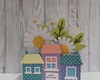 Handmade Pop-Up New Home Card | Housewarming Greeting Card (4" x 5")