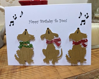 A Trio of Singing Dogs Happy Birthday Card