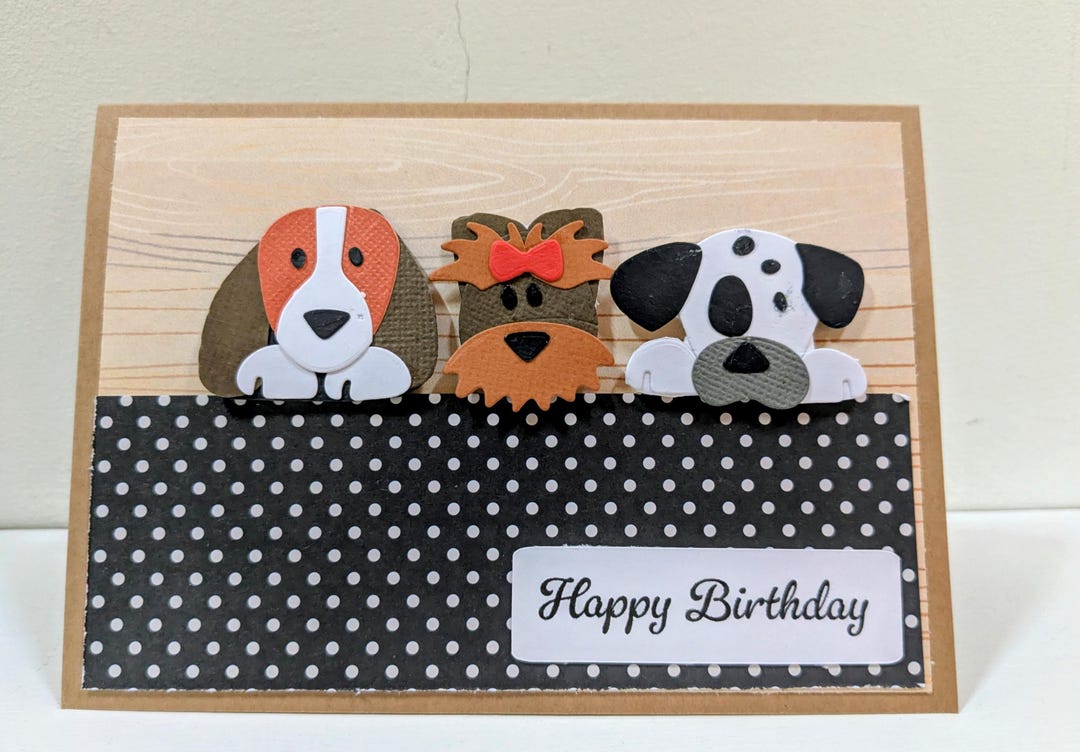 Handmade Dog Birthday Card - Etsy