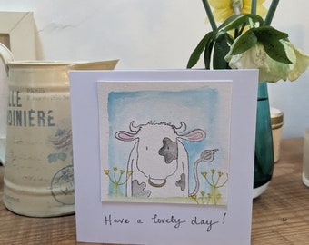 Moo Cow Blank Greetings Card