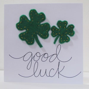 Good Luck Felt Clover Card