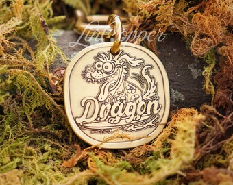 Surf And Chill Dog Tag • Deep Engraved Pet ID • Vintage Summer Brass