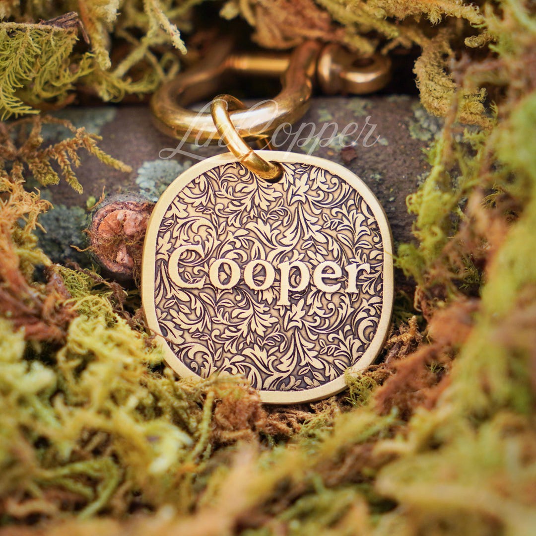 Vintage Dog Tag • Deep Engraved Pet ID • Brass • Bespoke Pet Gift - Etsy