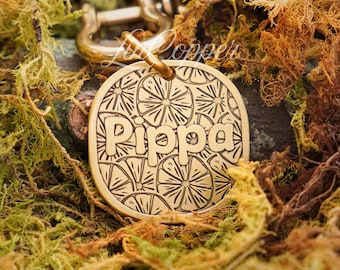 Lemon Dog Tag • Deep Engraved Pet ID • Vintage Brass • Bespoke Pet Gift