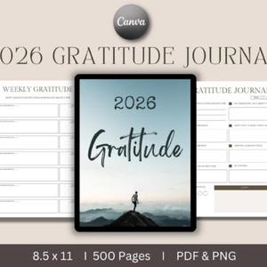 Gratitude Journal 2026, Positive Thinking Notebook, Mindful Reflection Planner, Personal Growth Diary