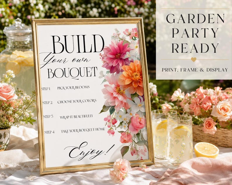 Build Your Own Bouquet Sign, DIY Flower Bar Sign, Bridal Shower ...