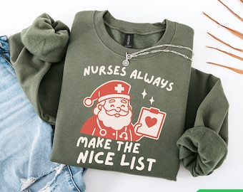 Nurse Christmas Sweatshirt, NICU, ICU, ER Nurse Crewneck