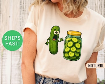 Terrified Pickle Shirt, Funny Pickle Shirt, Pickle Jar Shirt, Funny Pickle Jar, Pickles Shirt, Dill Pickle, Canned Pickles Tshirt, Gherkin