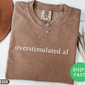 Comfort Colors® Overstimulated Shirt, Funny Introvert Tee, Gen Z Shirt, Sarcastic Graphic Tee, Mental Health Humor Tee, Funny Trendy Shirt