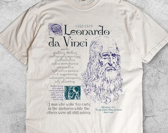 1980s Leonardo Davinci Single Stitch Shirt * Men's XXL (50 1980s Leonardo Davinci Single Stitch Shirt * Men's XXL (50