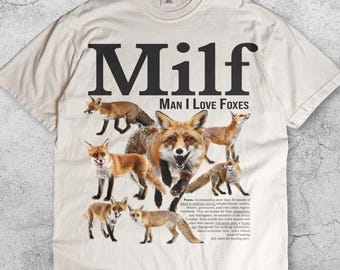 Man I Love Foxes Vintage T-Shirt, Funny Animal Meme Graphic Tee, Retro Wildlife Lover Shirt, Humor Nature Gift, Unisex 90s Y2K Style Top