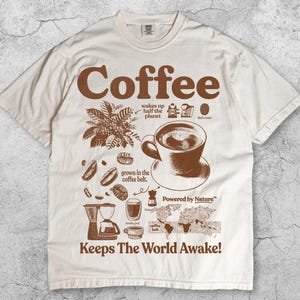 Coffee Lover T-Shirt, Vintage Brewing Chart Tee, Retro Espresso Diagram Shirt, Botanical Bean Graphic, Roast Infographic, Barista Gift
