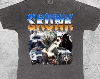 Vintage Skunk T-Shirt, Funny Forest Animal Bootleg Meme Graphic Tee, Retro 90s Y2K Woodland Creature Shirt, Cute Wildlife Lover Top, Gift