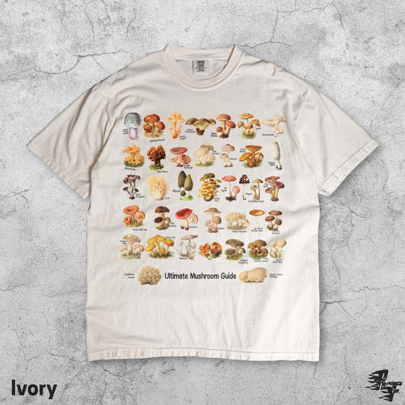 Mushroom Guide Vintage 90s T-shirt, Retro Forager Graphic Tee 