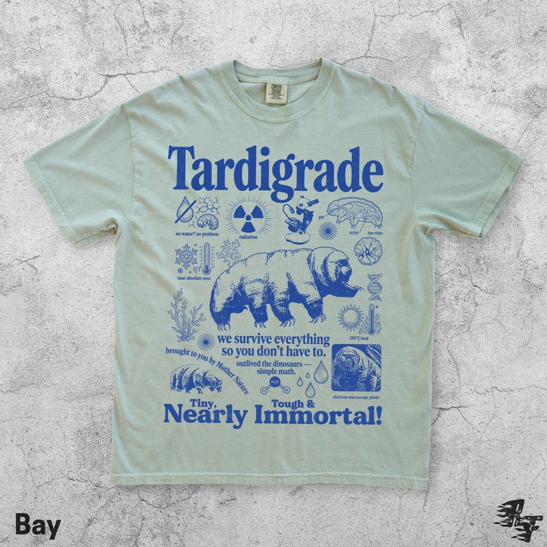 Camiseta vintage de ciencia con tardígrados, camiseta retro con gráfico de biología, camiseta de microbiología con diseño de oso de agua, camiseta con humor para geeks de laboratorio, regalo para nerds de STEM Bay