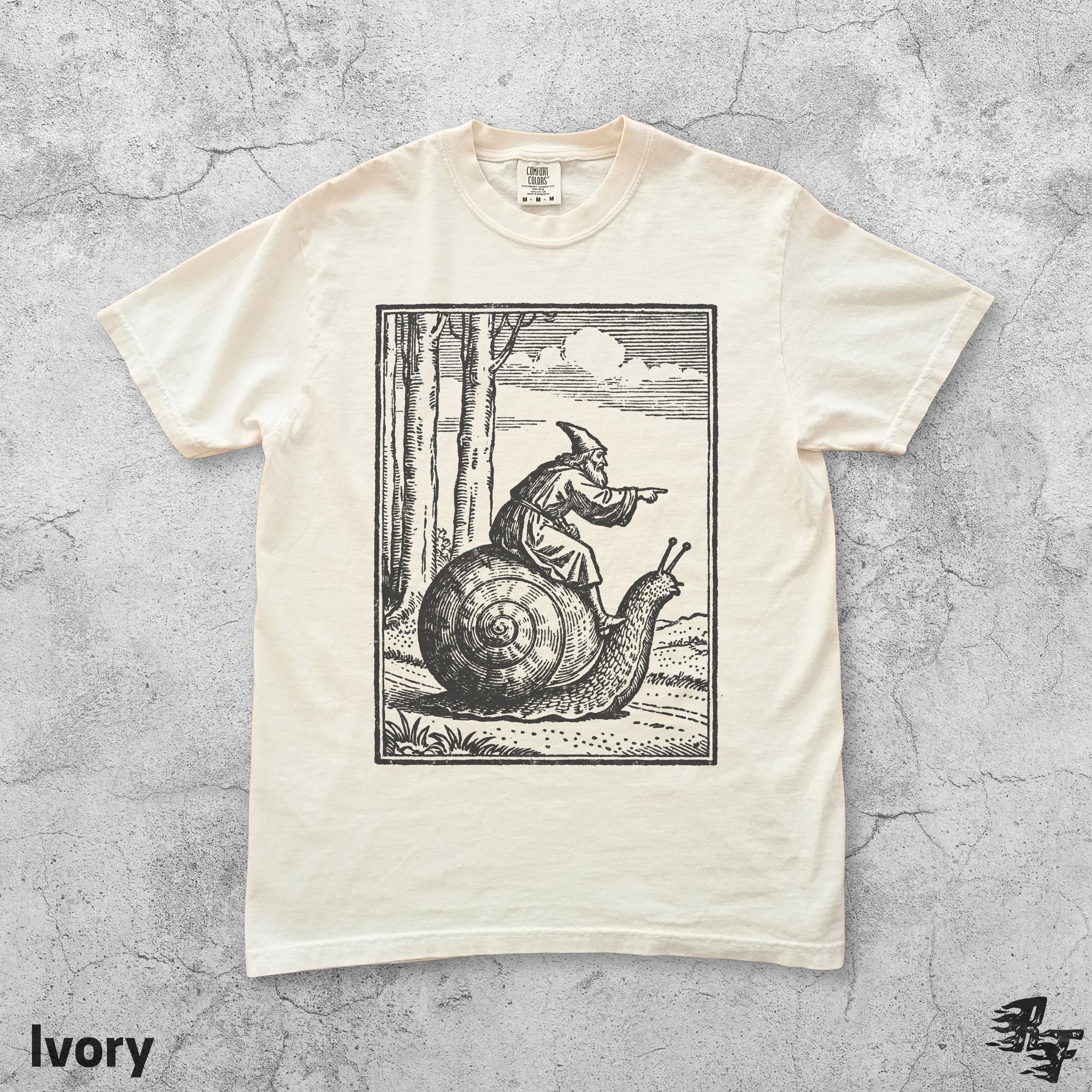 Retro Medieval Snail Rider T-shirt, Vintage 90s Renaissance