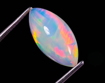 Marquise White Opal Cabochon, Loose Gemstone (3.65 Ct, 18X8X5 MM)