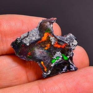 10 Karat hochwertiger, 100 % natürlicher Welo-Feuer-Opal aus Äthiopien in ausgefallener Form, lose Edelsteinscheibe zur Schmuckherstellung, 27 x 20 x 4 mm, ON-253
