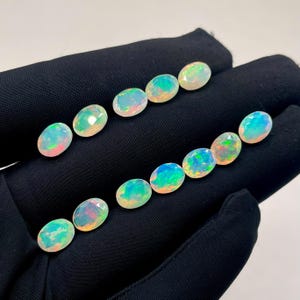 3x5 naturlig etiopisk opal fasetterad - Welo eldopal ädelsten - Opalslipen sten - Lös ädelsten fasetterad - Oval 5 till 40 bitar fasetterad sten.