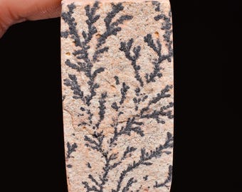 Natural Psilomelane Dendrite Loose Cabochon, Radiant Shape Loose Gemstone, 118.00 Cts, 50x27x7 mm