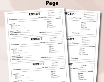 Bearbeitbare Quittungsvorlage: Druckbares Small Business Form (Canva-Vorlage, Sofort-Download)