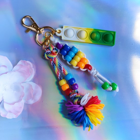 Rainbow Sensory Fidget Keychain,paracord Fidget Toy,sensory Activity Toy,anxiety  Aid,stress Relief Tool,dementia Fiddle Therapy, Picking Aid -  Canada